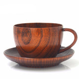 Hand-Carved Wooden Tea Cup And Saucer