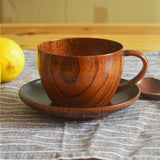 Hand-Carved Wooden Tea Cup And Saucer